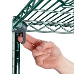 Metro 5AA527K3 Stationary Super Erecta Adjustable 2 Series Metroseal Green Wire Shelving Add On Unit - 24