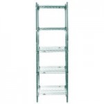 Metro 5AA527K3 Stationary Super Erecta Adjustable 2 Series Metroseal Green Wire Shelving Add On Unit - 24