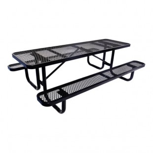 Lifeyard 8' Black Expanded Metal Picnic Table