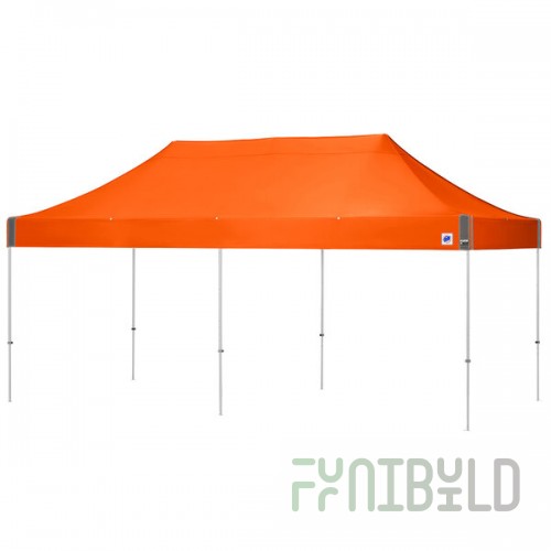 E-Z Up EC3STL20KFWHTSO Eclipse Instant Shelter 10' x 20' Steel Orange Canopy with White Frame