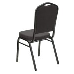 Flash Furniture FD-C01-SILVERVEIN-GY-GG Hercules Gray Fabric Crown Back Stackable Banquet Chair with Silver Vein Frame