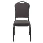 Flash Furniture FD-C01-SILVERVEIN-GY-GG Hercules Gray Fabric Crown Back Stackable Banquet Chair with Silver Vein Frame