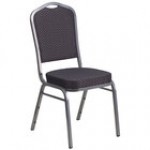 Flash Furniture FD-C01-SILVERVEIN-GY-GG Hercules Gray Fabric Crown Back Stackable Banquet Chair with Silver Vein Frame