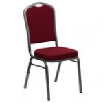 Flash Furniture FD-C01-SILVERVEIN-GY-GG Hercules Gray Fabric Crown Back Stackable Banquet Chair with Silver Vein Frame