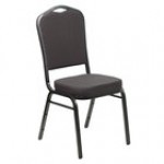 Flash Furniture FD-C01-SILVERVEIN-GY-GG Hercules Gray Fabric Crown Back Stackable Banquet Chair with Silver Vein Frame