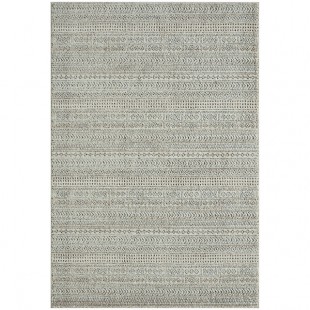 Abani Cabo Collection 4' x 6' Cream / Gray Contemporary Striped Area Rug