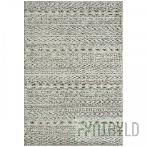 Abani Cabo Collection 4' x 6' Cream / Gray Contemporary Striped Area Rug