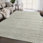 Abani Cabo Collection 4' x 6' Cream / Gray Contemporary Striped Area Rug