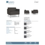 Lesro Luxe Lounge Series Patriot Plus Charcoal Vinyl Bariatric Guest Arm Chair with Steel Legs