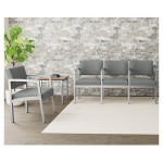 Lesro Lenox Steel Open House Asteroid Fabric Two Guest Arm Chairs with Sarum Twill Laminate Connecting Table