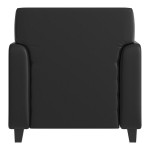 Flash Furniture Agent Black LeatherSoft Chair with Charging Bank and Wooden Feet