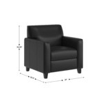 Flash Furniture Agent Black LeatherSoft Chair with Charging Bank and Wooden Feet