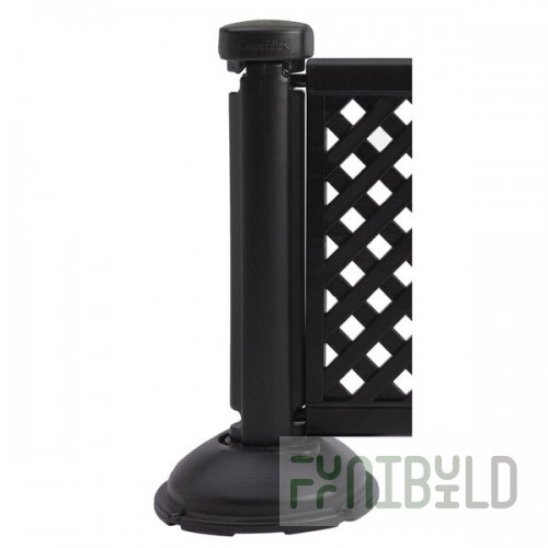 Grosfillex US960117 Resin Fence Post and Interlocking Base - Black