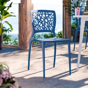 Lancaster Table & Seating Flora Navy Cove Webbed Back Resin Side Chair Lancaster Table & Seating Flora Navy Cove Webbed Back Resin Side Chair