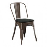 Lancaster Table & Seating Alloy Onyx Black Outdoor Cafe Chair with Black Fabric Magnetic Cushion Lancaster Table & Seating Alloy Onyx Black Outdoor Cafe Chair with Black Fabric Magnetic Cushion