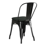 Lancaster Table & Seating Alloy Onyx Black Outdoor Cafe Chair with Black Fabric Magnetic Cushion Lancaster Table & Seating Alloy Onyx Black Outdoor Cafe Chair with Black Fabric Magnetic Cushion