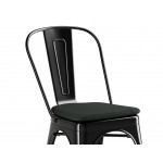 Lancaster Table & Seating Alloy Onyx Black Outdoor Cafe Chair with Black Fabric Magnetic Cushion Lancaster Table & Seating Alloy Onyx Black Outdoor Cafe Chair with Black Fabric Magnetic Cushion