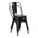 Lancaster Table & Seating Alloy Onyx Black Outdoor Cafe Chair with Black Fabric Magnetic Cushion Lancaster Table & Seating Alloy Onyx Black Outdoor Cafe Chair with Black Fabric Magnetic Cushion
