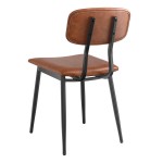 Lancaster Table & Seating Mid-Century Black Chair with Cognac Vinyl Padded Seat and Backrest - Unassembled Lancaster Table & Seating Mid-Century Black Chair with Cognac Vinyl Padded Seat and Backrest - Unassembled