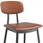Lancaster Table & Seating Mid-Century Black Chair with Cognac Vinyl Padded Seat and Backrest - Unassembled Lancaster Table & Seating Mid-Century Black Chair with Cognac Vinyl Padded Seat and Backrest - Unassembled