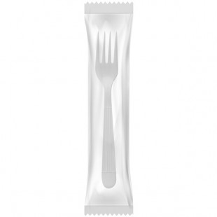 Fineline ReForm Individually Wrapped White Plastic Fork - 1,000/Case Fineline ReForm Individually Wrapped White Plastic Fork - 1,000/Case