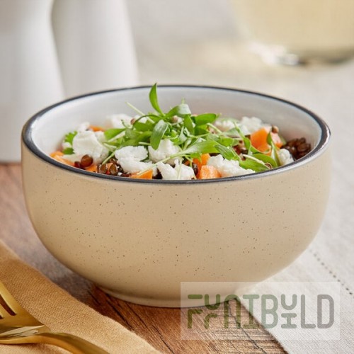 Acopa Embers 10 oz. Harvest Tan Matte Stoneware Bowl - Sample