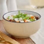 Acopa Embers 10 oz. Harvest Tan Matte Stoneware Bowl - Sample