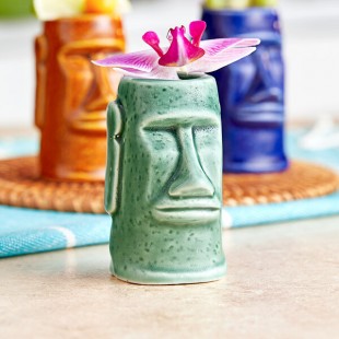 Acopa 2.5 oz. Green Ceramic Tiki Mug / Shot Glass - Sample