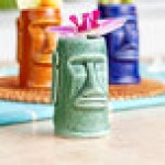 Acopa 2.5 oz. Green Ceramic Tiki Mug / Shot Glass - Sample Acopa 2.5 oz. Green Ceramic Tiki Mug / Shot Glass - Sample