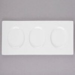 Libbey Slenda 1.5 oz. Royal Rideau White Stacking Porcelain Oval Bowl - 36/Case