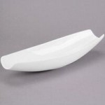 Libbey Slenda 1.5 oz. Royal Rideau White Stacking Porcelain Oval Bowl - 36/Case
