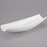 Libbey Slenda 1.5 oz. Royal Rideau White Stacking Porcelain Oval Bowl - 36/Case