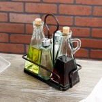 TableCraft 61517RBK Marbella Metal Rack for Oil & Vinegar / Salt & Pepper