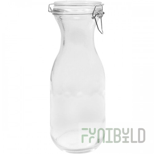 TableCraft 34 oz. Glass Carafe with Resealable Lid - 6/Case