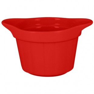 RAK Porcelain Chef's Fusion 7 oz. Ember Red Porcelain Ramekin with Grooves - 12/Case RAK Porcelain Chef's Fusion 7 oz. Ember Red Porcelain Ramekin with Grooves - 12/Case