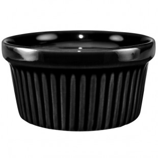 International Tableware Cancun 4 oz. Black Stoneware Fluted Ramekin - 36/Case International Tableware Cancun 4 oz. Black Stoneware Fluted Ramekin - 36/Case