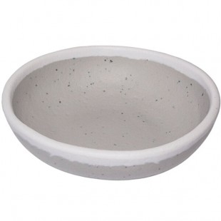 GET B-55-DVG Pottery Market 4.5 oz. Glazed Gray Melamine Ramekin with White Trim - 48/Case