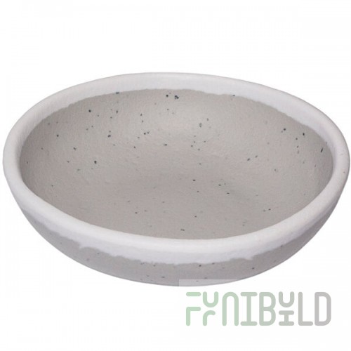 GET B-55-DVG Pottery Market 4.5 oz. Glazed Gray Melamine Ramekin with White Trim - 48/Case