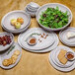 GET B-55-DVG Pottery Market 4.5 oz. Glazed Gray Melamine Ramekin with White Trim - 48/Case