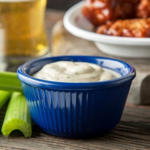 Carlisle 4 oz. Cobalt Blue Fluted Melamine Ramekin - 48/Case