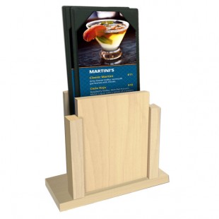 Menu Solutions WDMS-RI Natural Wood Menu Holder with 4