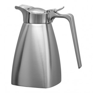 Service Ideas Square Server 13.5 oz. Stainless Steel Square Insulated Coffee Carafe / Server SVSQ04BS
