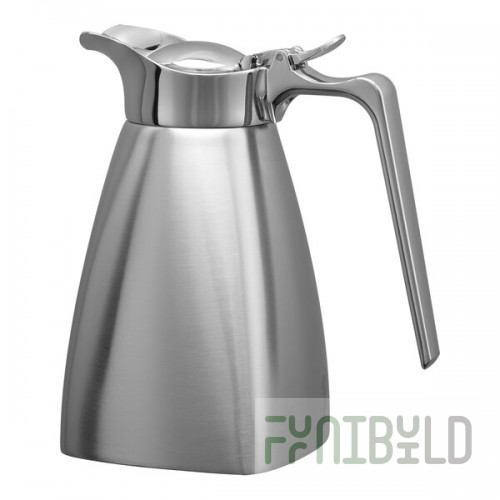 Service Ideas Square Server 13.5 oz. Stainless Steel Square Insulated Coffee Carafe / Server SVSQ04BS