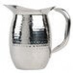 American Metalcraft 44 oz. Stainless Steel Hammered Finish Double-Walled Bell Pitcher HMWP44 - 12/Case