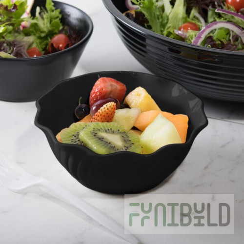 Cambro SRB13CW110 Camwear® 13 oz. Black Polycarbonate Swirl Bowl - 24/Case