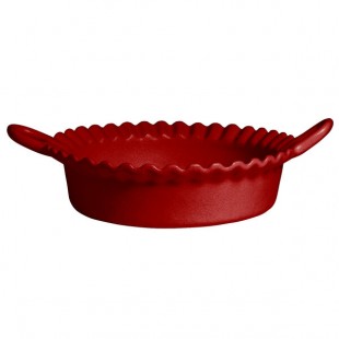 G.E.T. Enterprises CZ002FR Bugambilia 1.6 Qt. Classic Textured Finish Fire Red Resin-Coated Aluminum Deep Mexican Cazuela