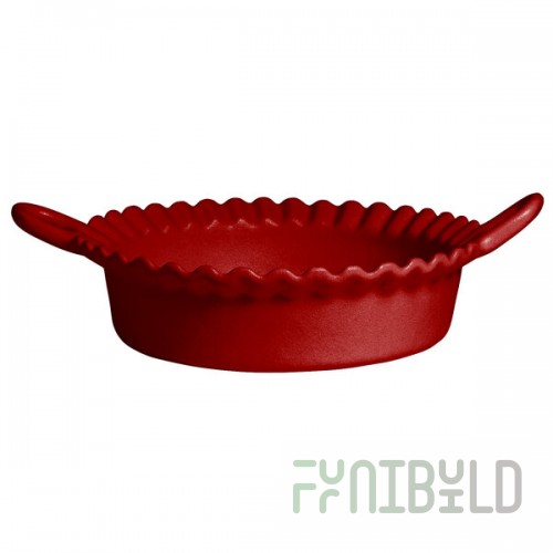 G.E.T. Enterprises CZ002FR Bugambilia 1.6 Qt. Classic Textured Finish Fire Red Resin-Coated Aluminum Deep Mexican Cazuela