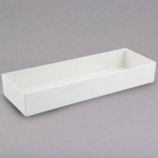 Bon Chef 9512S 160 oz. White Sandstone Finish Cast Aluminum Straight Sided Rectangular Bowl