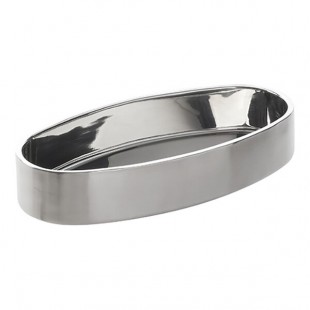 American Metalcraft 128 oz. Oval Satin Stainless Steel Double-Walled Serving Bowl
