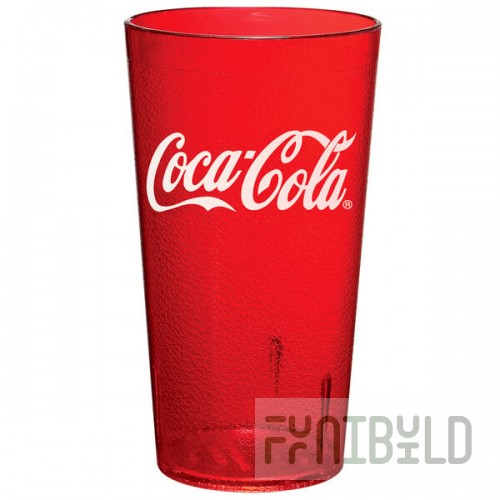 GET 6616-RC 16 oz. Red Coca-Cola® SAN Plastic Pebbled Tumbler - 72/Case
